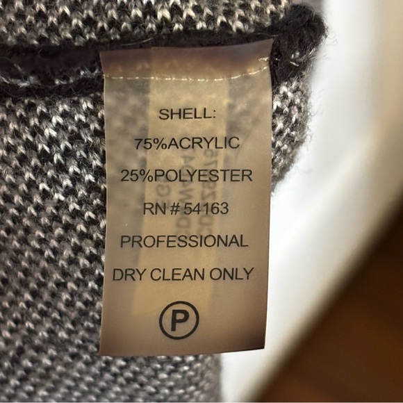 Calvin Klein Houndstooth Knit Fit & Flare Dress Women's Small S Black White Work - Picture 7 of 16